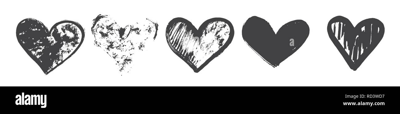 La calligraphie à la main coeur isolé sur fond blanc. Vector Illustration. Illustration de Vecteur La calligraphie à la main coeur isolé sur fond blanc. Vector Illustration. Illustration de Vecteur