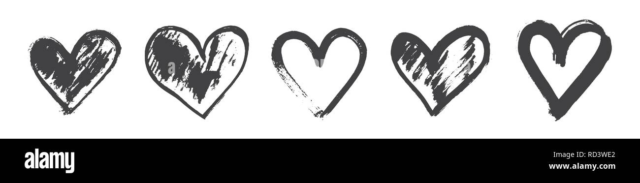 La calligraphie à la main coeur isolé sur fond blanc. Vector Illustration. Illustration de Vecteur La calligraphie à la main coeur isolé sur fond blanc. Vector Illustration. Illustration de Vecteur