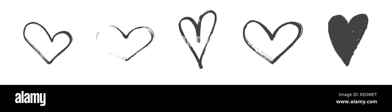 La calligraphie à la main coeur isolé sur fond blanc. Vector Illustration. Illustration de Vecteur La calligraphie à la main coeur isolé sur fond blanc. Vector Illustration. Illustration de Vecteur