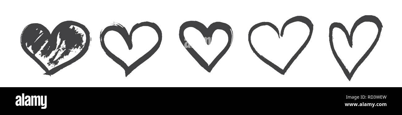 La calligraphie à la main coeur isolé sur fond blanc. Vector Illustration. Illustration de Vecteur La calligraphie à la main coeur isolé sur fond blanc. Vector Illustration. Illustration de Vecteur