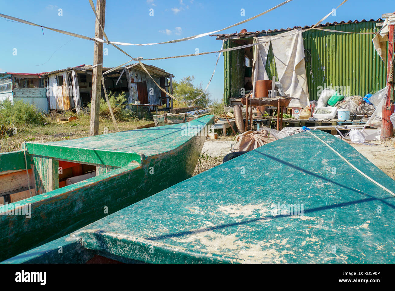 Balade en bateau sur le delta de la rivière Evros, Thrace (Thraki), Grèce. Banque D'Images