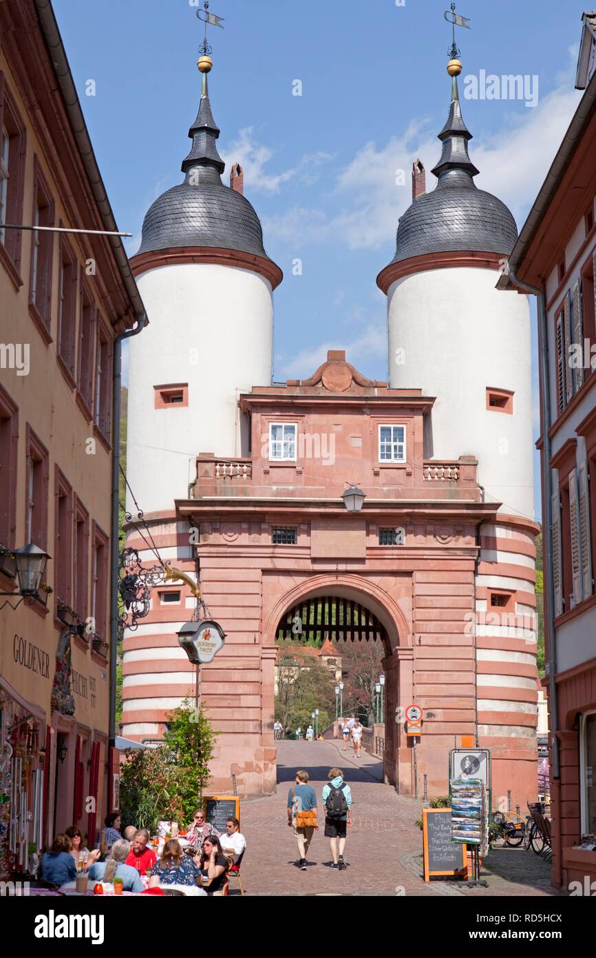 Brueckentor gate, Heidelberg, Bade-Wurtemberg Banque D'Images