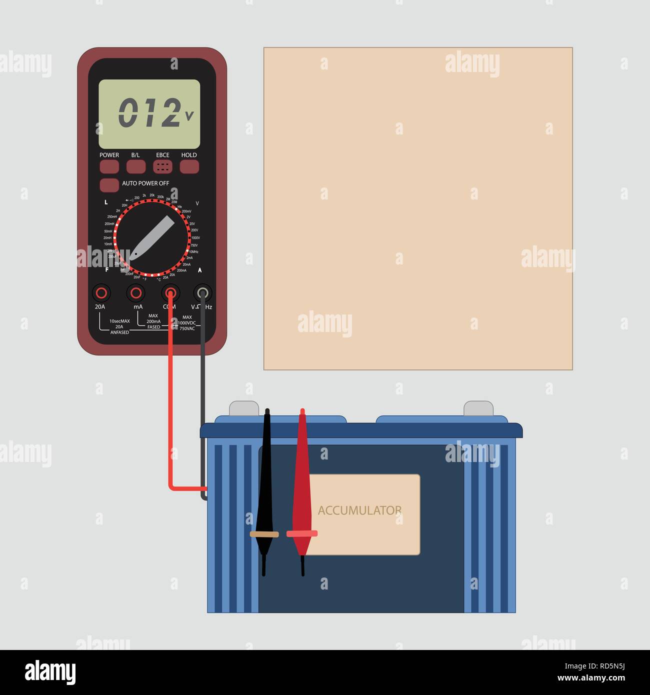 Multimètre pour batterie Illustration de Vecteur