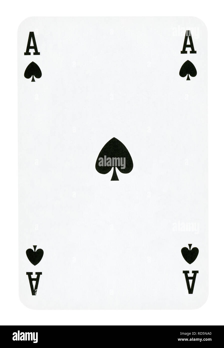As de Pique jeu de carte isolé sur blanc (chemin inclus) Banque D'Images