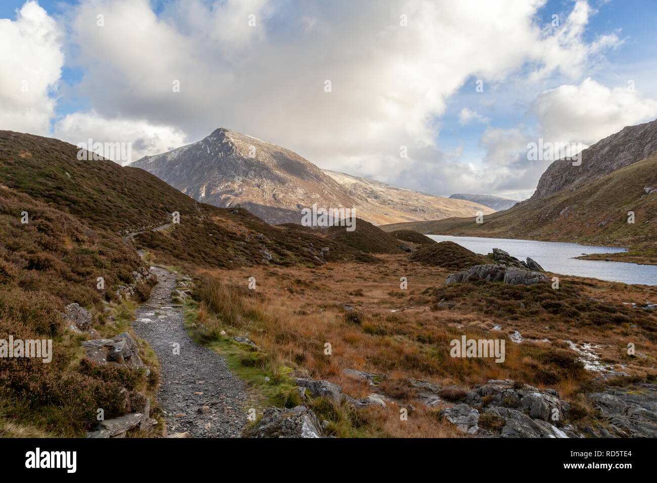 Vue de Pen An Wen Ole, prises de près de Llyn Idwal, Parc National de Snowdonia Banque D'Images