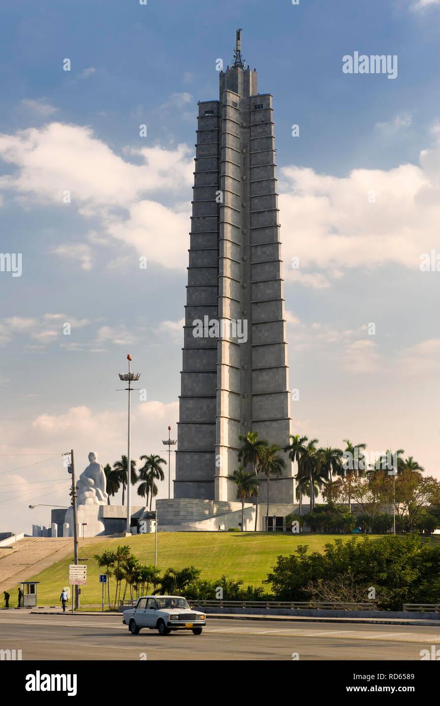 Monument José Marti, Plaza de la Revolucion, La Havane, Cuba Banque D'Images