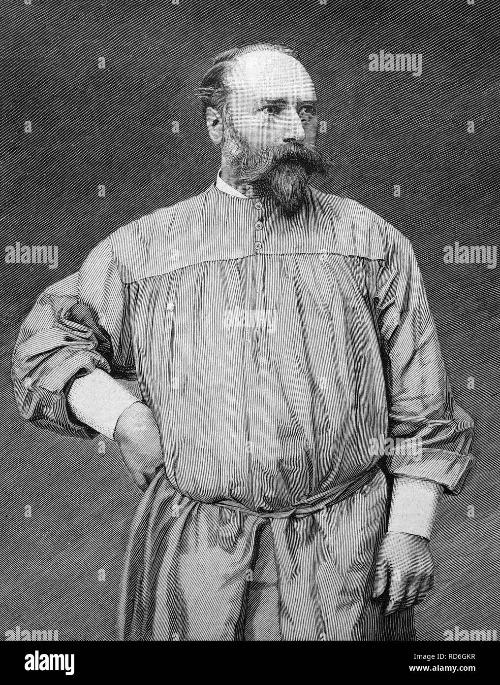 Le Dr Johann Georg Mezger, 1831 - 1901, médecin Hollandais et fondateur de massage classique, illustration historique vers 1893 Banque D'Images