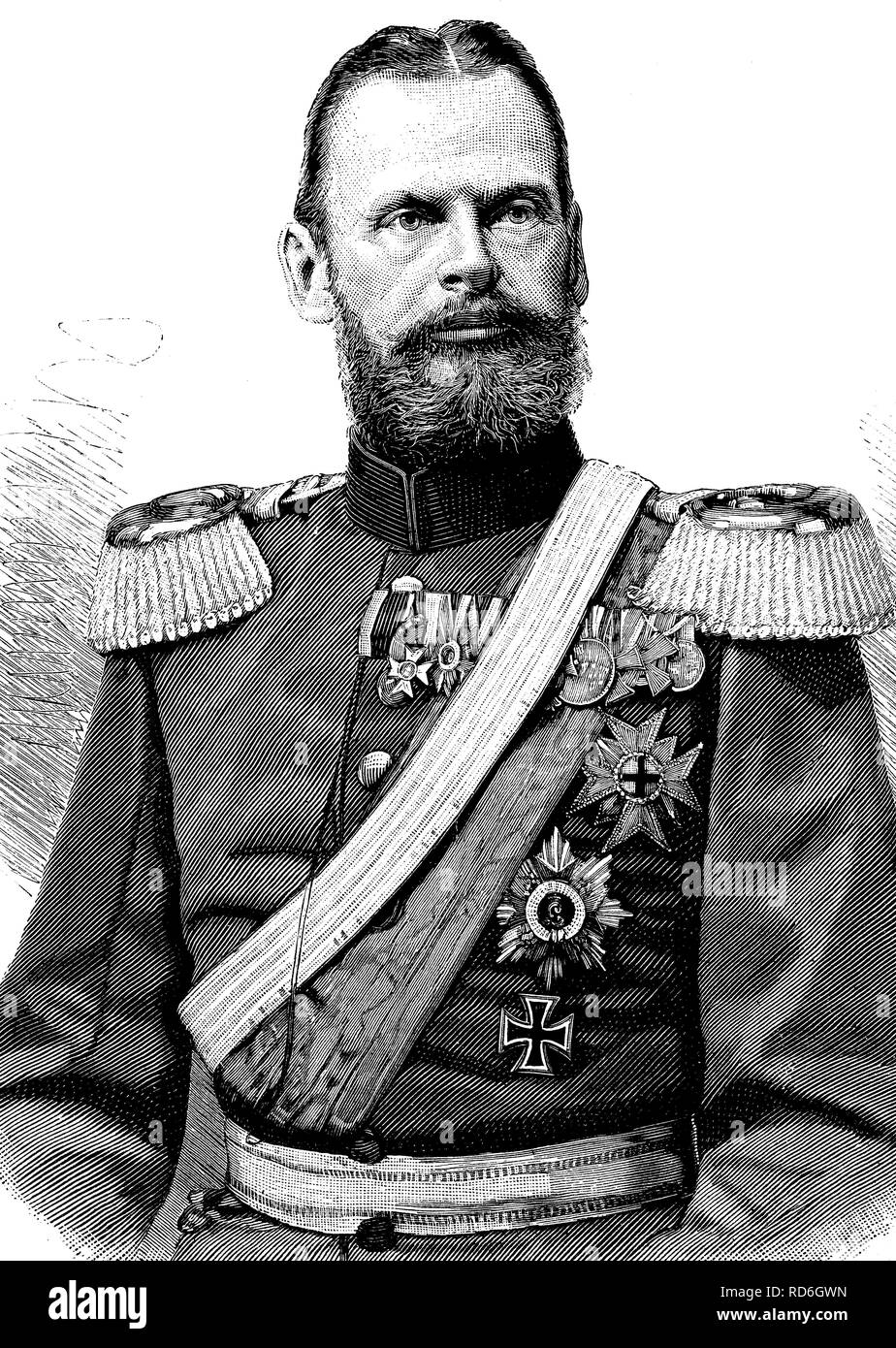 Le Prince Léopold de Bavière, 1846 - 1930, le feld-maréchal allemand, illustration historique vers 1893 Banque D'Images