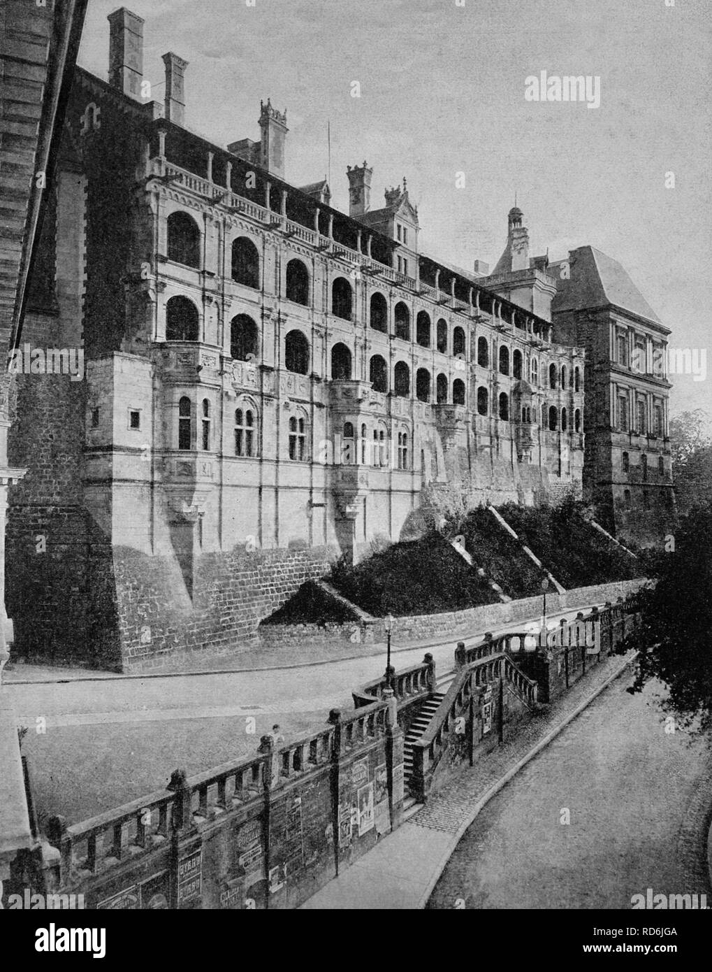 Début d'Autotype palace Château de Blois, Loir-et-Cher, France, photographie historique, 1884 Banque D'Images