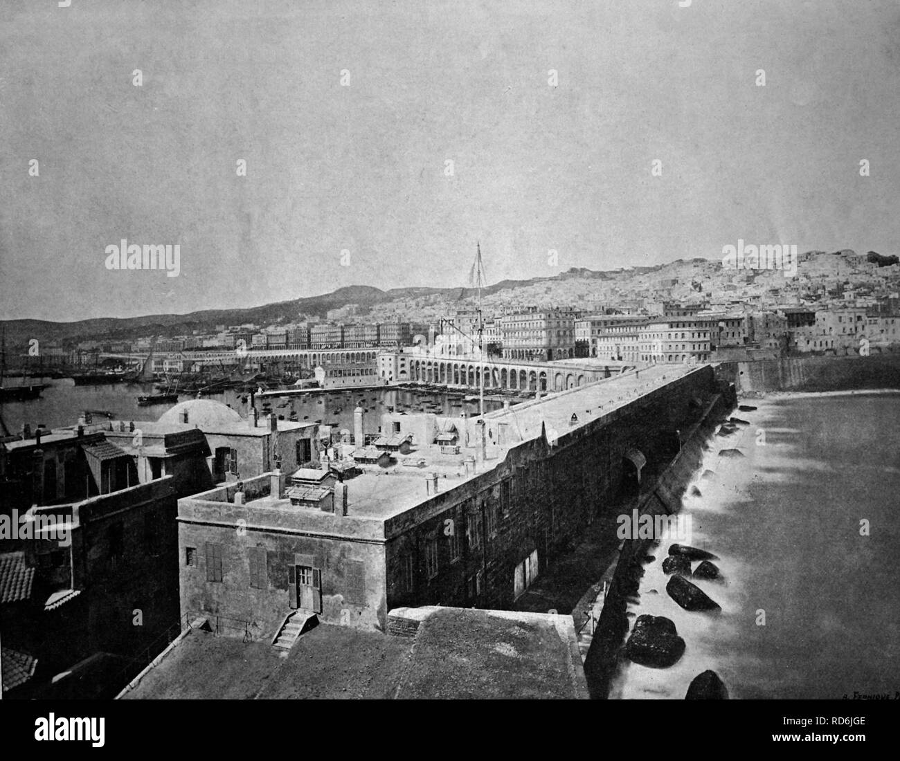 Début d'Autotype Alger, Algérie, photographie historique, 1884 Banque D'Images