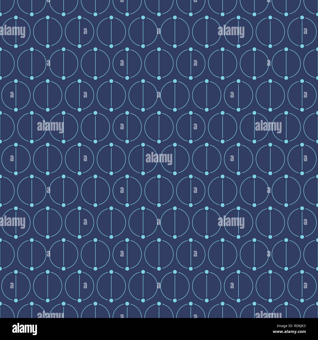 Abstract pattern simple avec des cercles, séparés par des points sur deux parties égales. Modèle très tendance pour les tissus, papiers peints, papier d'emballage, cartes. Illustration de Vecteur