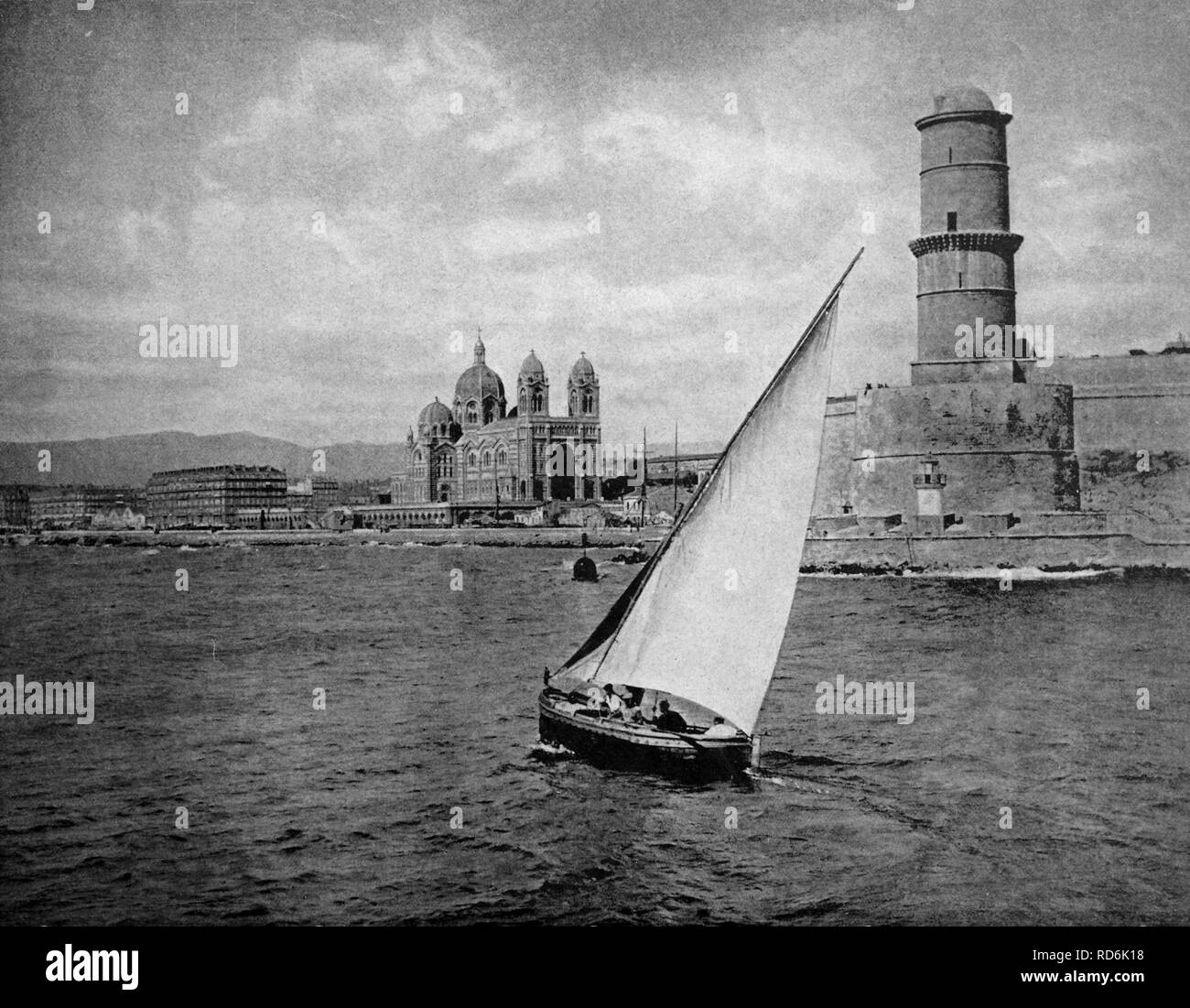 L'un des premiers tirages d'Autotype, photographie historique, 1884, de Marseille, Marseille, France, Europe Banque D'Images