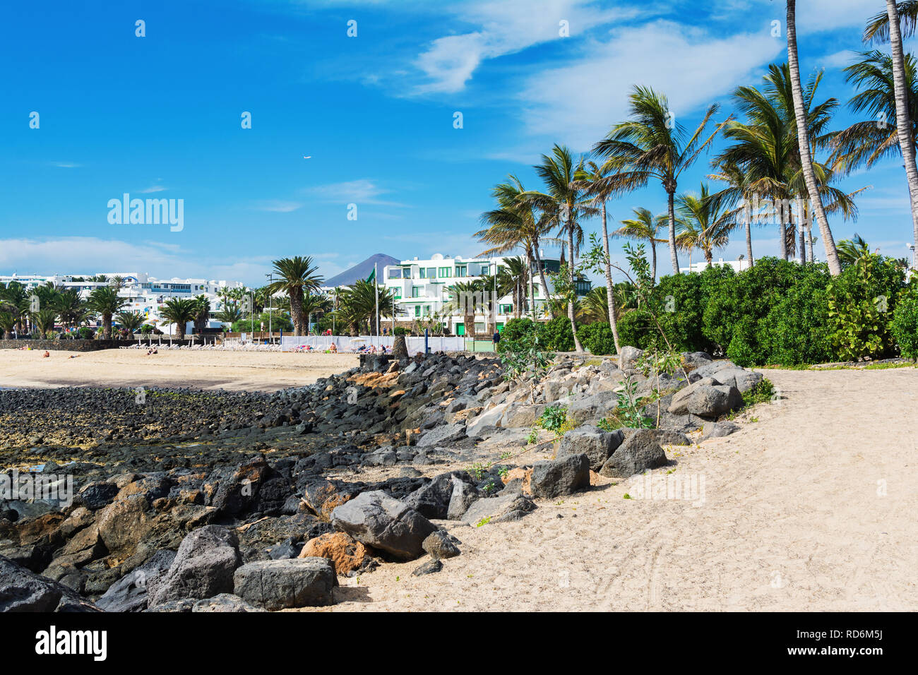 Plage De Sable Doré De Las Cucharas Lanzarote îles