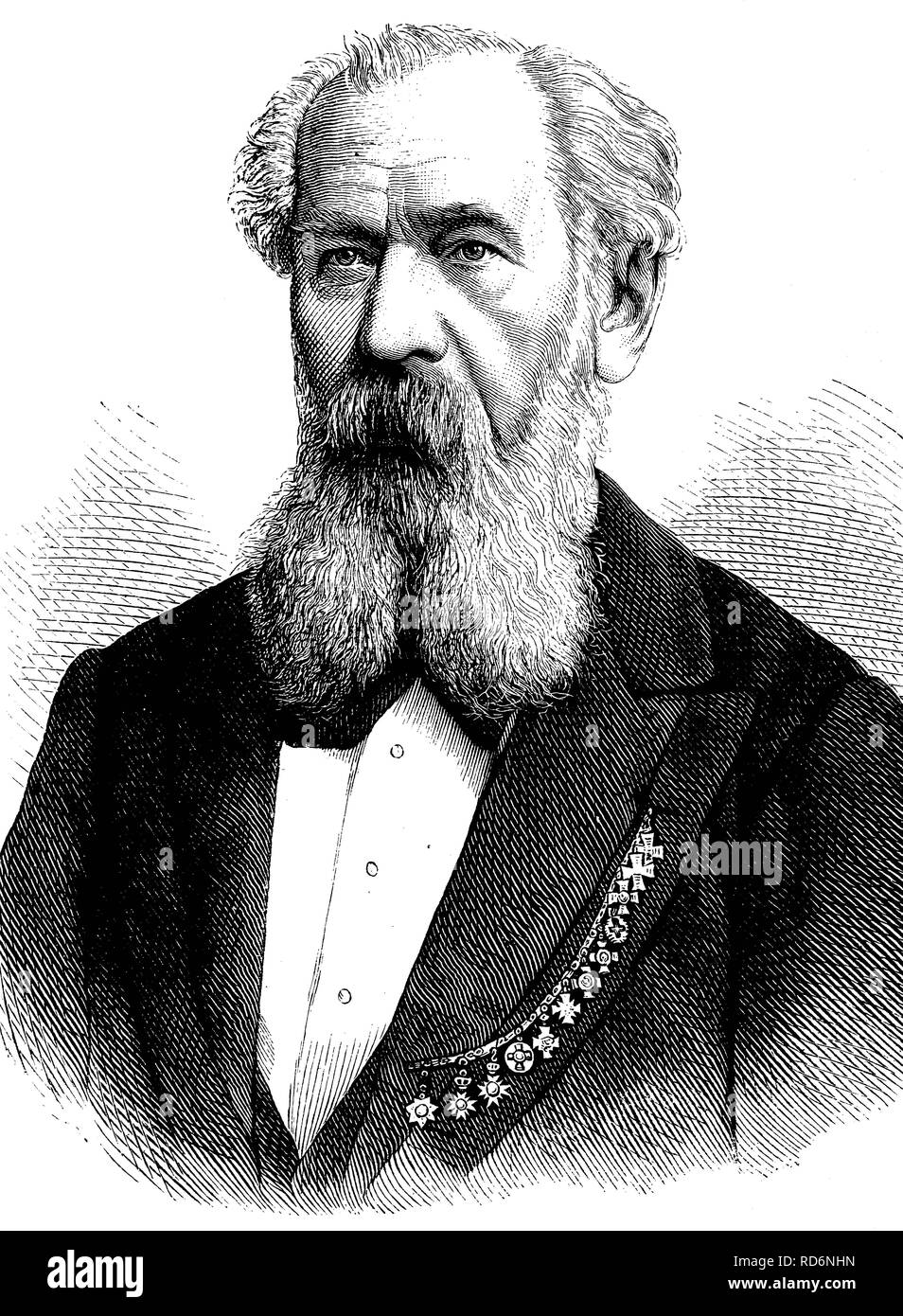 Benjamin Bilse, 1816-1902, compositeur et chef d'orchestre allemand, illustration historique, vers 1886 Banque D'Images
