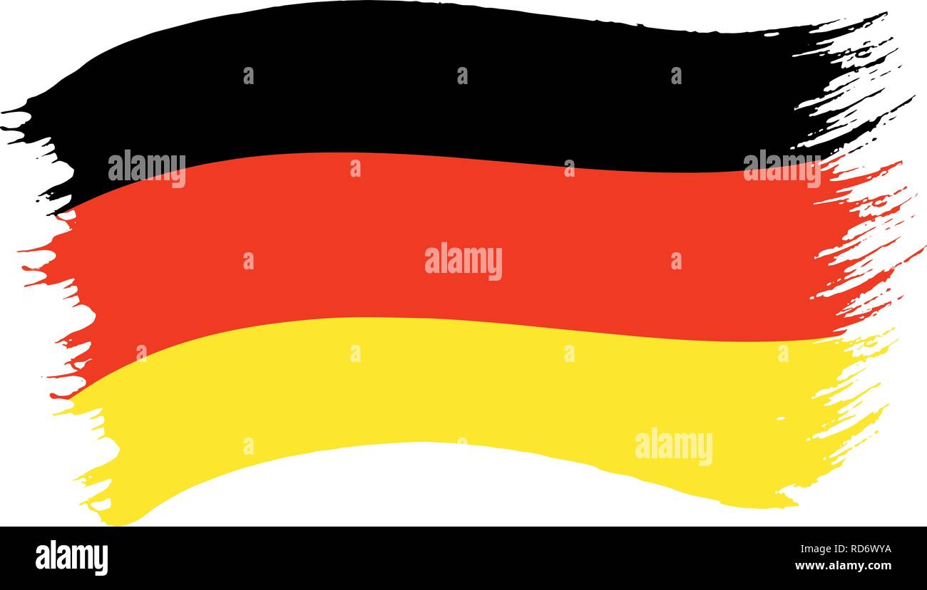 Illustration Vecteur de pinceau peint drapeau Allemagne isolé sur fond blanc Illustration de Vecteur