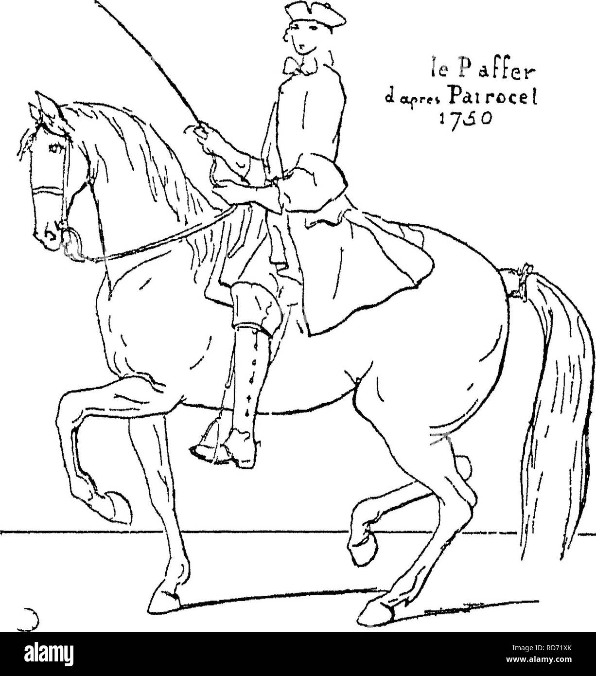 . Points du cheval ; un traité sur la conformation, les mouvements, les races et l'évolution du cheval. Les chevaux. Les 310 CHEVAUX DU PEINTRE. Chapitre XXXII. Les peintres Chevaux Chevaux ont été traités par des peintres, sculpteurs, et aussi par une façon très unhandsome m, et surtout par l'anglais Pdffer- e ne^^Pairocel rc*. Fig 397 Copiedftoin Dtchousset-[) Louis XV. a appelé les artistes qui continuent à perpétuer la plaque-pochoirs classiques ou animal dans un style long depuis abandonné par con- tinental dessinateurs. Il y a, bien sûr, plusieurs brillantes exceptions. Défauts les plus habituels de la conformation d'être vu je Banque D'Images