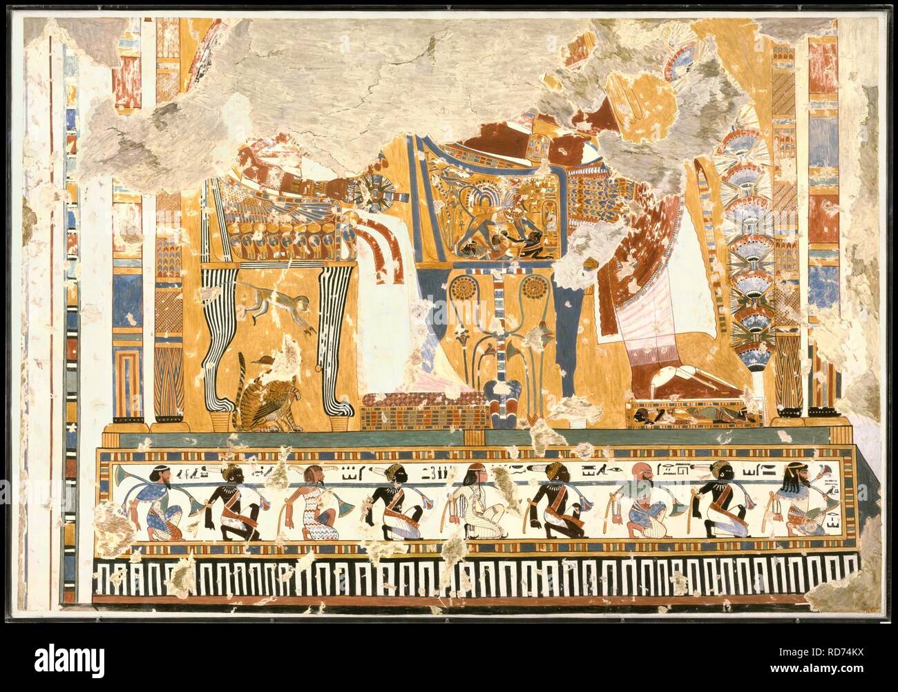 Aménophis III et la reine Tiyi intronisé sous un kiosque, tombeau de N3-10ane Banque D'Images