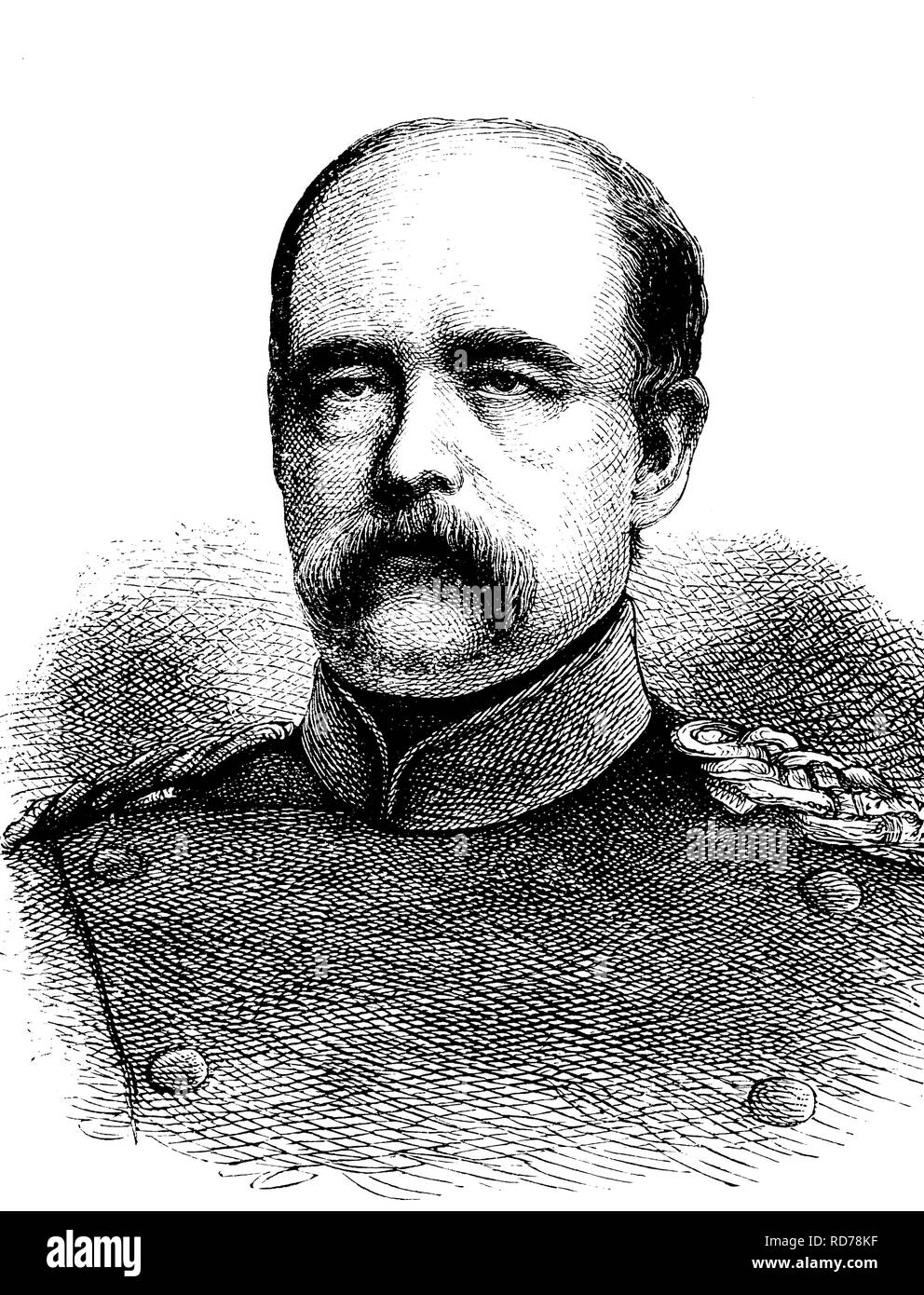 Le prince Otto von Bismarck, 1815 - 1898, premier chancelier de l'Empire allemand, gravure sur bois, vers 1880 historique Banque D'Images