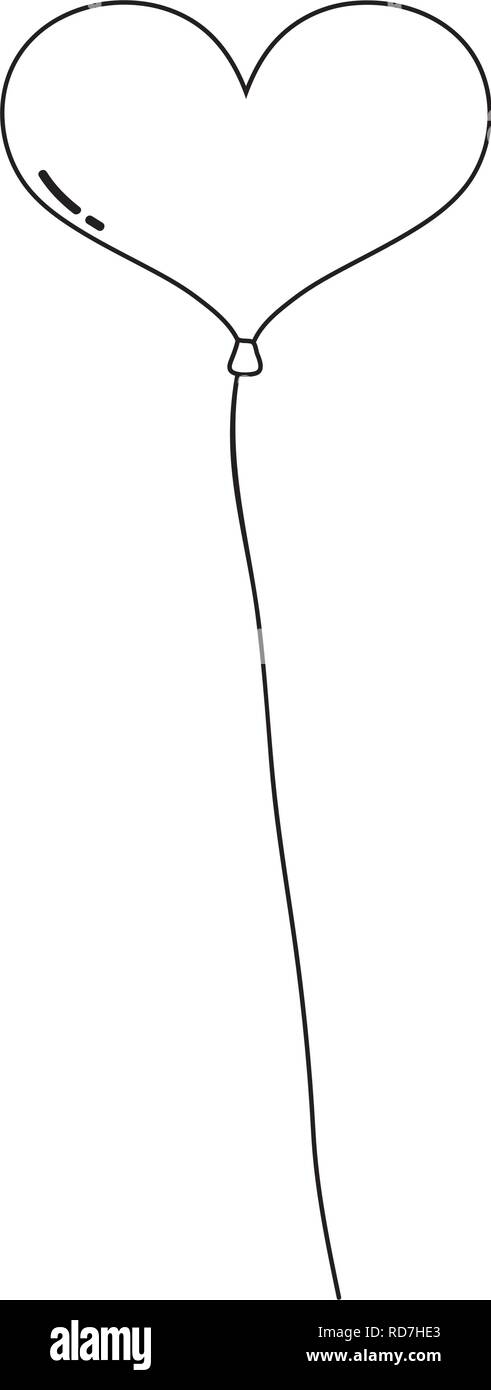 Ballon en forme de coeur partie Illustration de Vecteur