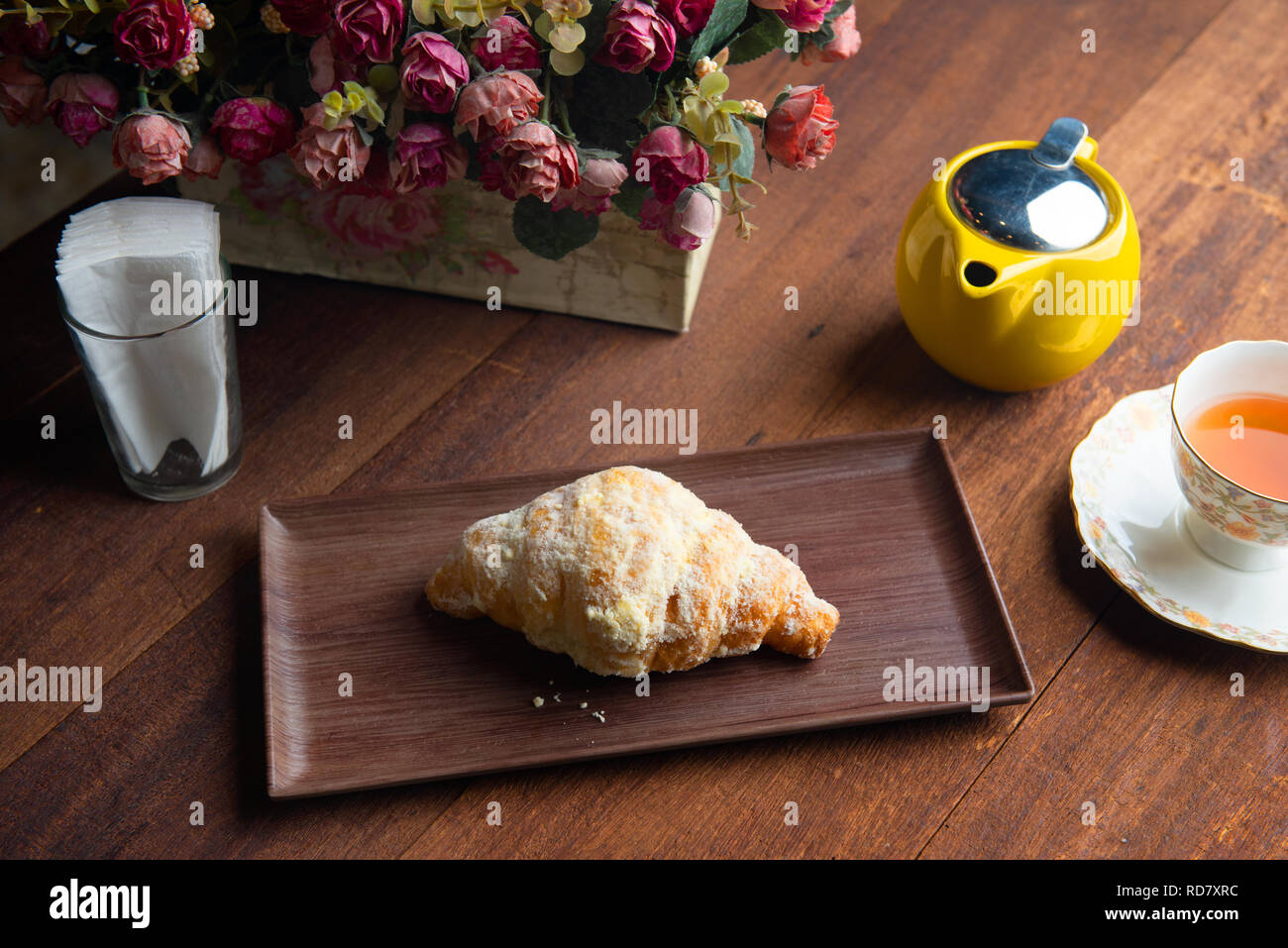 Des croissants frais Banque D'Images