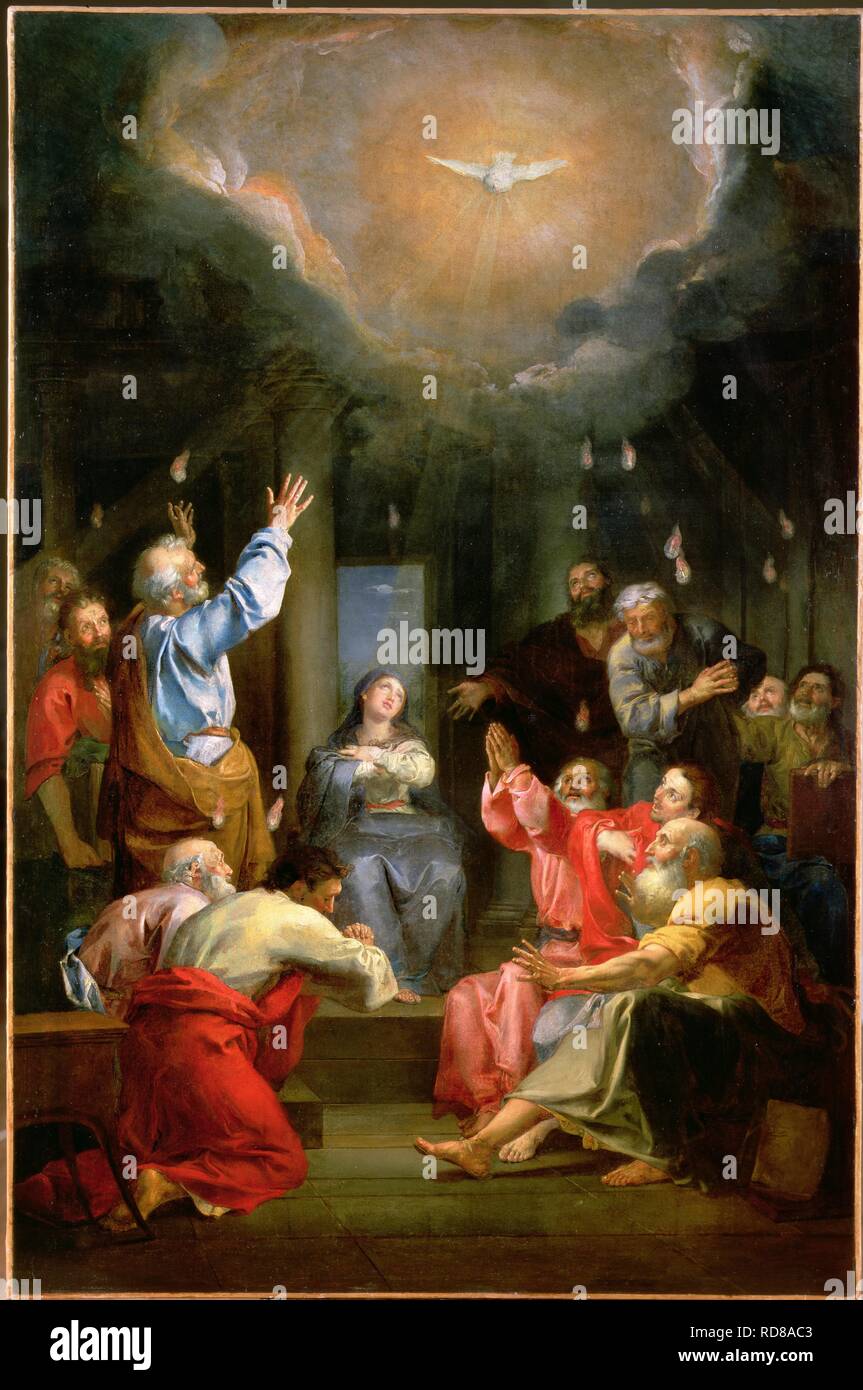 La descente de l'Esprit Saint (Pentecôte). Musée : Musée des Beaux-Arts, Nantes. Auteur : Galloche, Louis. Banque D'Images