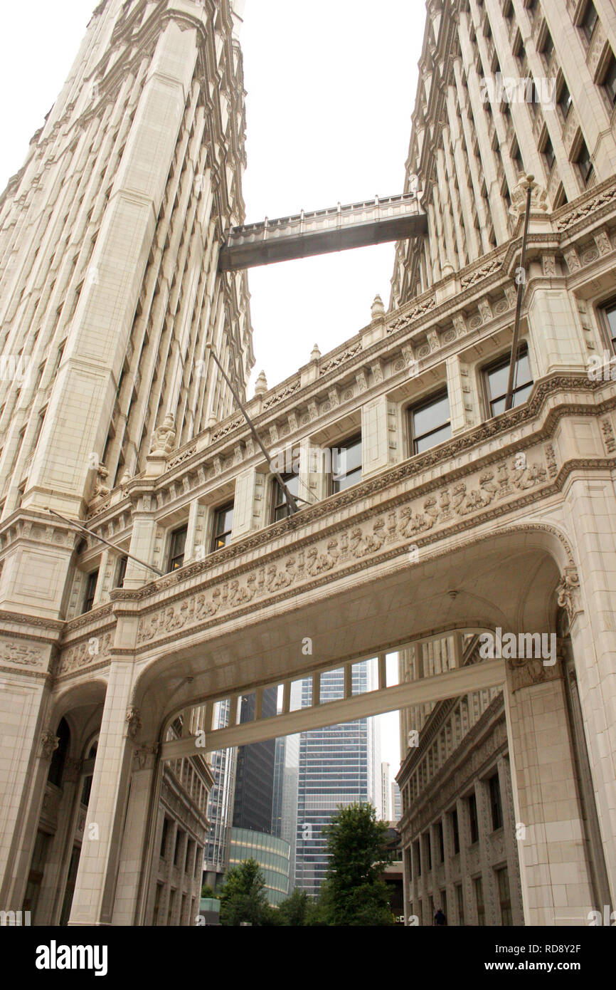 Le bâtiment Tribune de Chicago, dans l'Illinois, aux États-Unis Banque D'Images