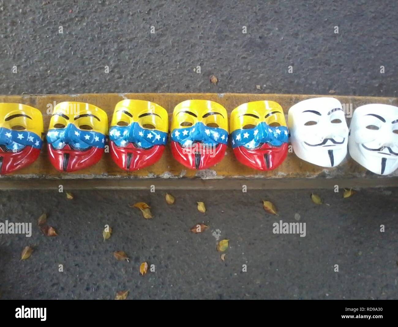 Masques anonyme Venezuela 2014. Banque D'Images