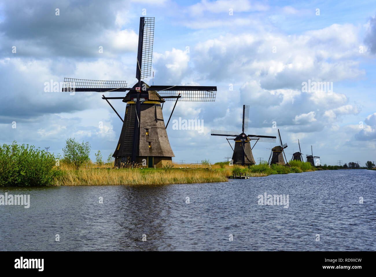 Dutch mills à Kinderdijk, South Holland Banque D'Images