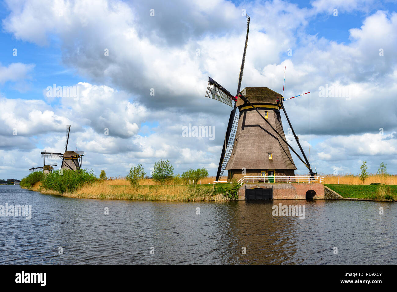 Dutch mills à Kinderdijk, South Holland Banque D'Images