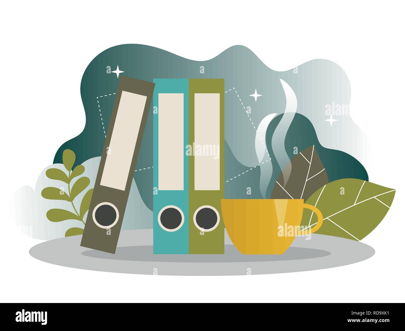 Pause café Entreprise Page d'atterrissage. L'heure du déjeuner avec télévision Modèle Site Web Bannière Illustration de Vecteur