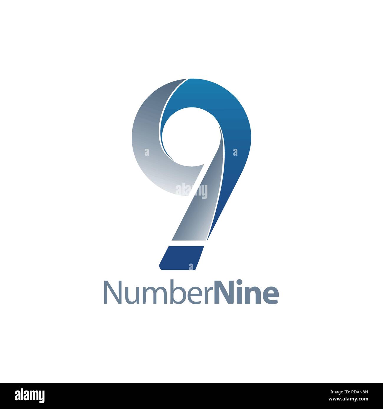 Numéro neuf moderne logo 9 concept design. Modèle de graphique vectoriel de l'élément symbole Illustration de Vecteur