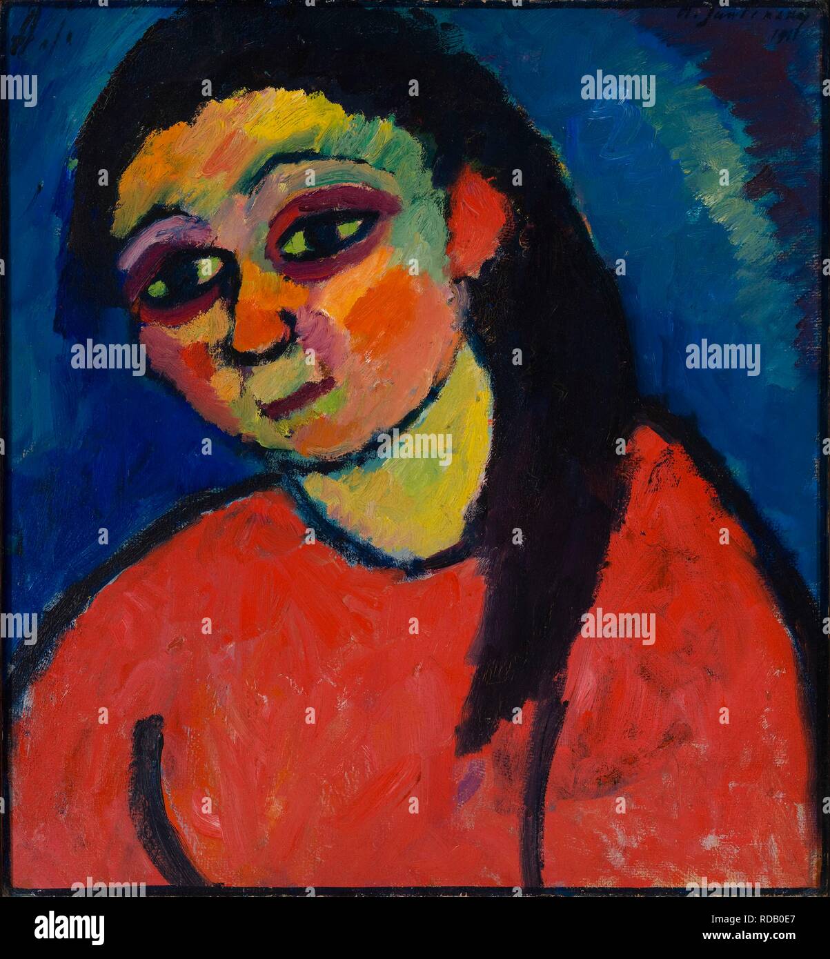 Jeune femme à la blouse. Musée : Musée Franz Marc, Kochel am See. Auteur : Javlensky, Alexei, von. Banque D'Images