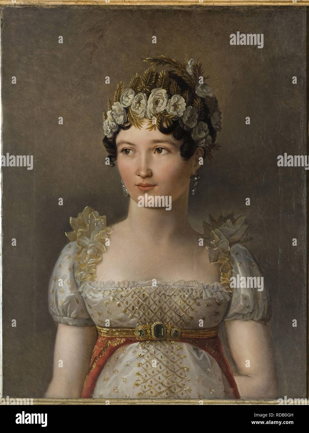 Portrait de Caroline Bonaparte (1782-1839), Princesse Française, grande-duchesse de Berg et de Clèves, Reine Consort de Naples. Musée : Galleria Nazionale dell'Umbria, Perugia. Auteur : Jean-Baptiste Joseph Wicar,. Banque D'Images