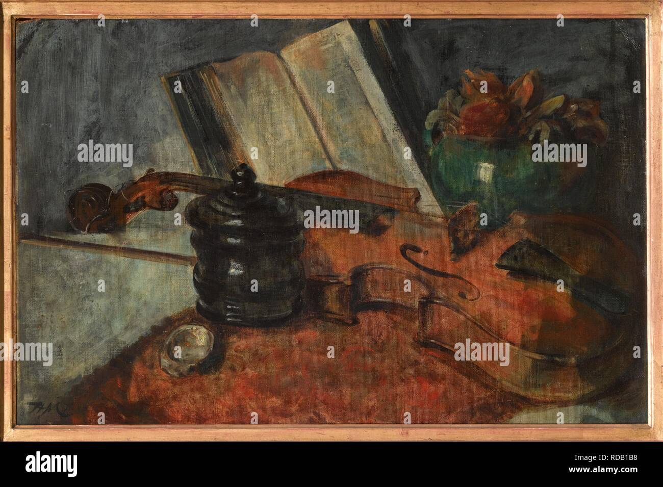 Nature morte avec un violon. Musée : Musée d'Orsay, Paris. Auteur : HANS MAKART. Banque D'Images