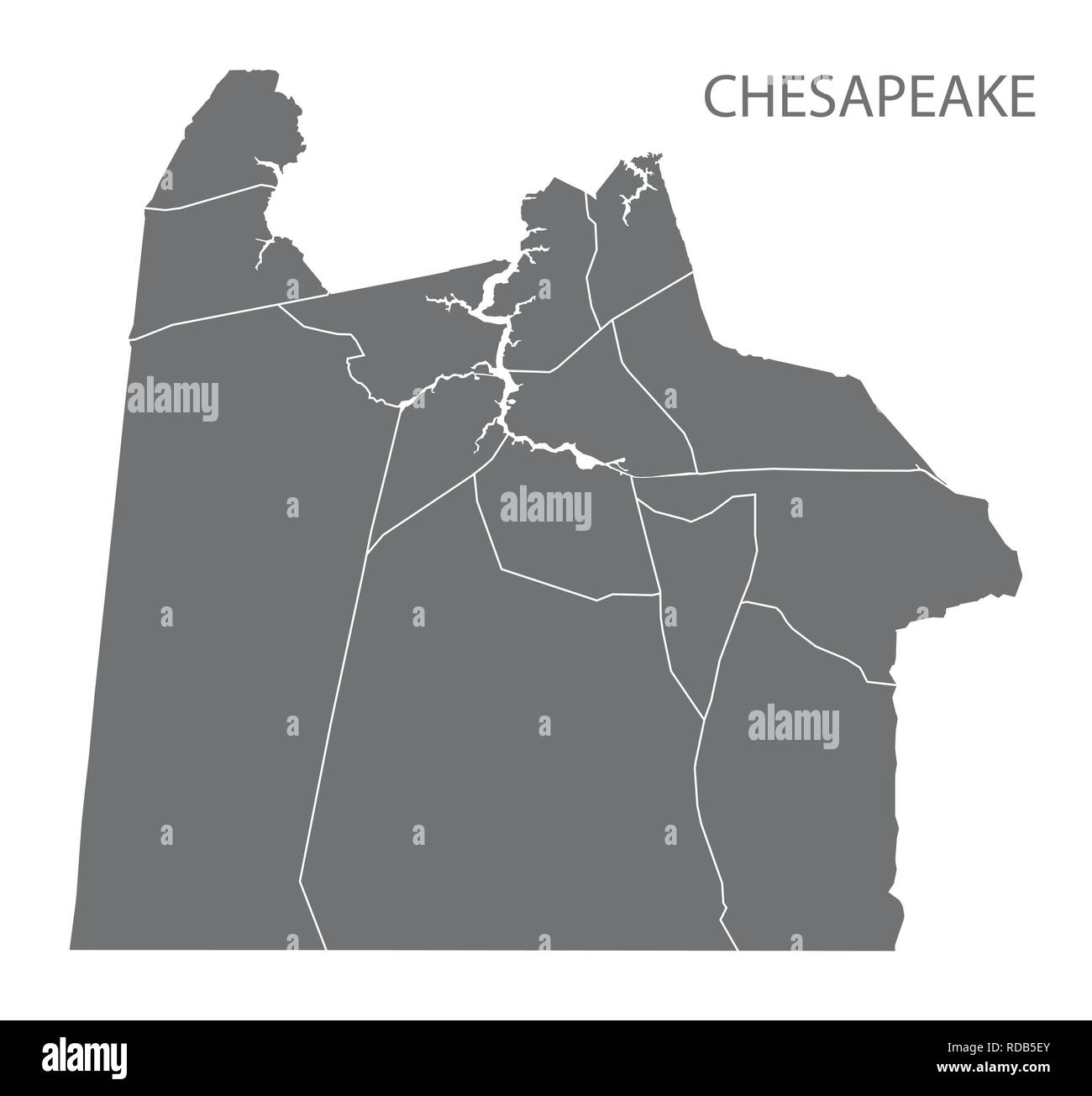 Chesapeake Virginia plan de la ville par les quartiers gris illustration forme silhouette Illustration de Vecteur Chesapeake Virginia plan de la ville par les quartiers gris illustration forme silhouette Illustration de Vecteur