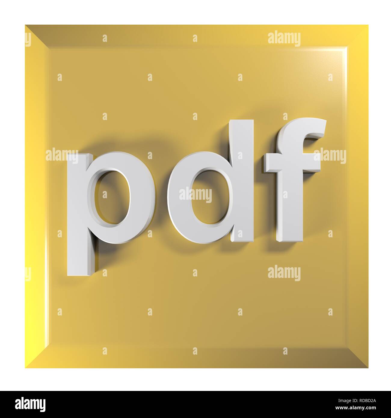 Bouton poussoir pour pdf : portable document format - le rendu 3D illustration Banque D'Images