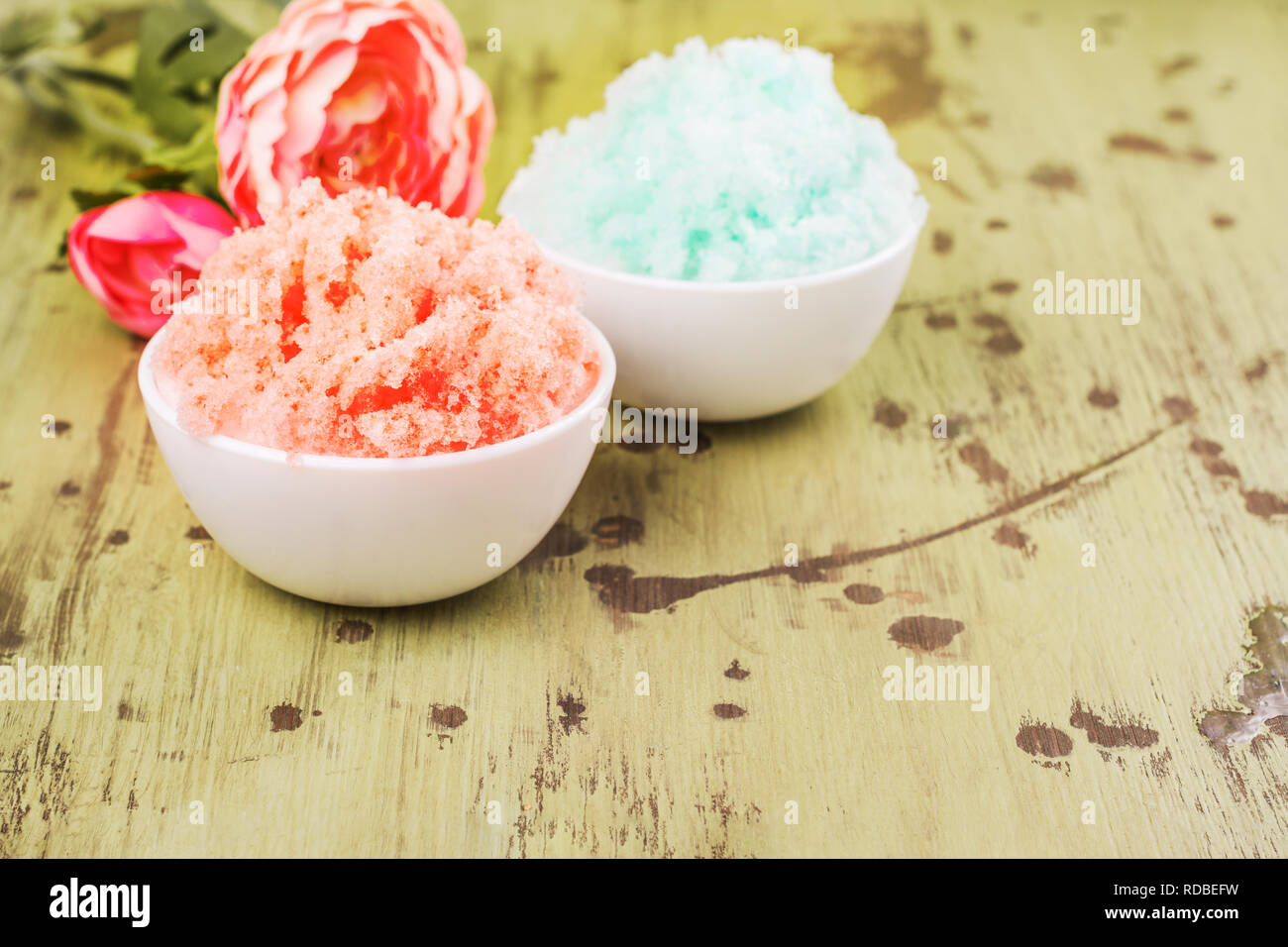 Arc-en-ciel maison shaved ice Banque D'Images