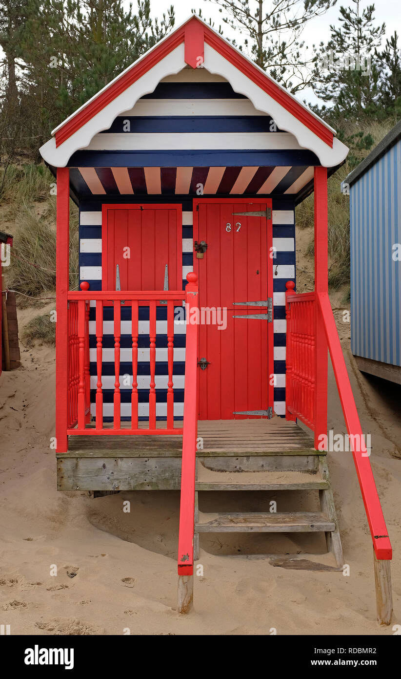 Beach Hut, wells-next-the-Sea, North Norfolk, Angleterre Banque D'Images