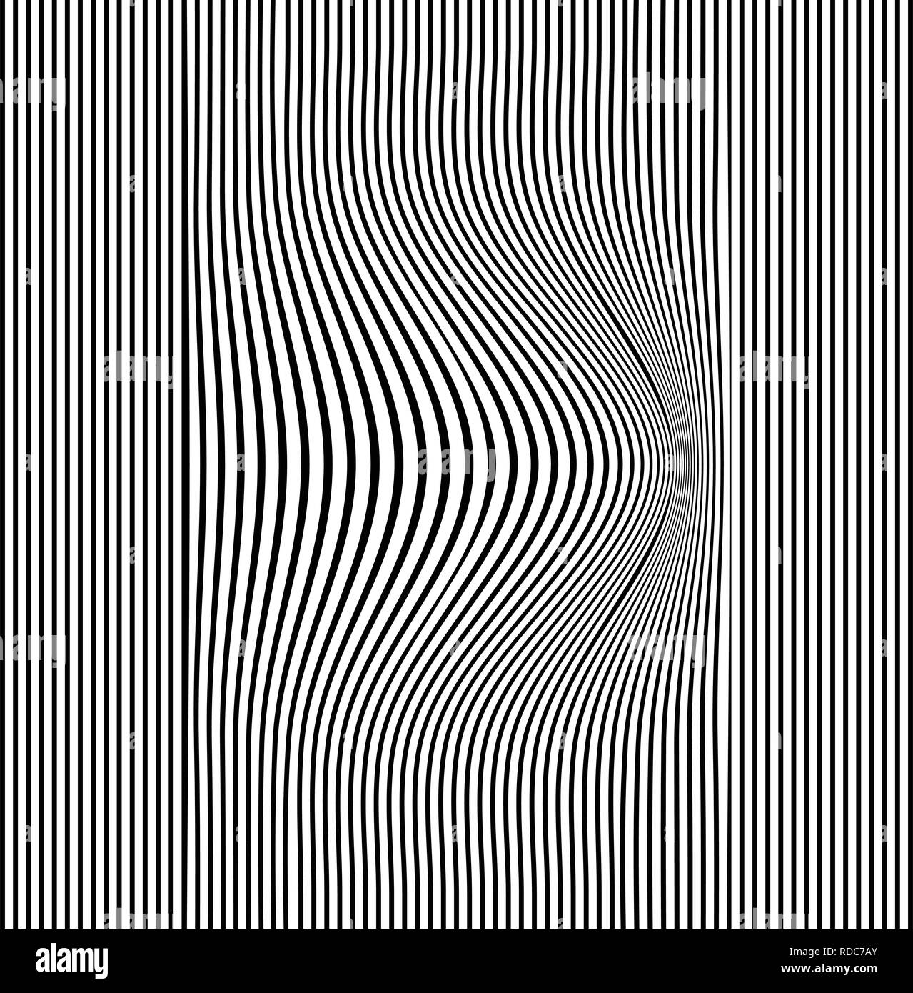 Résumé motif de lignes à rayures design convexe vague fond noir et blanc. Vector illustration Illustration de Vecteur