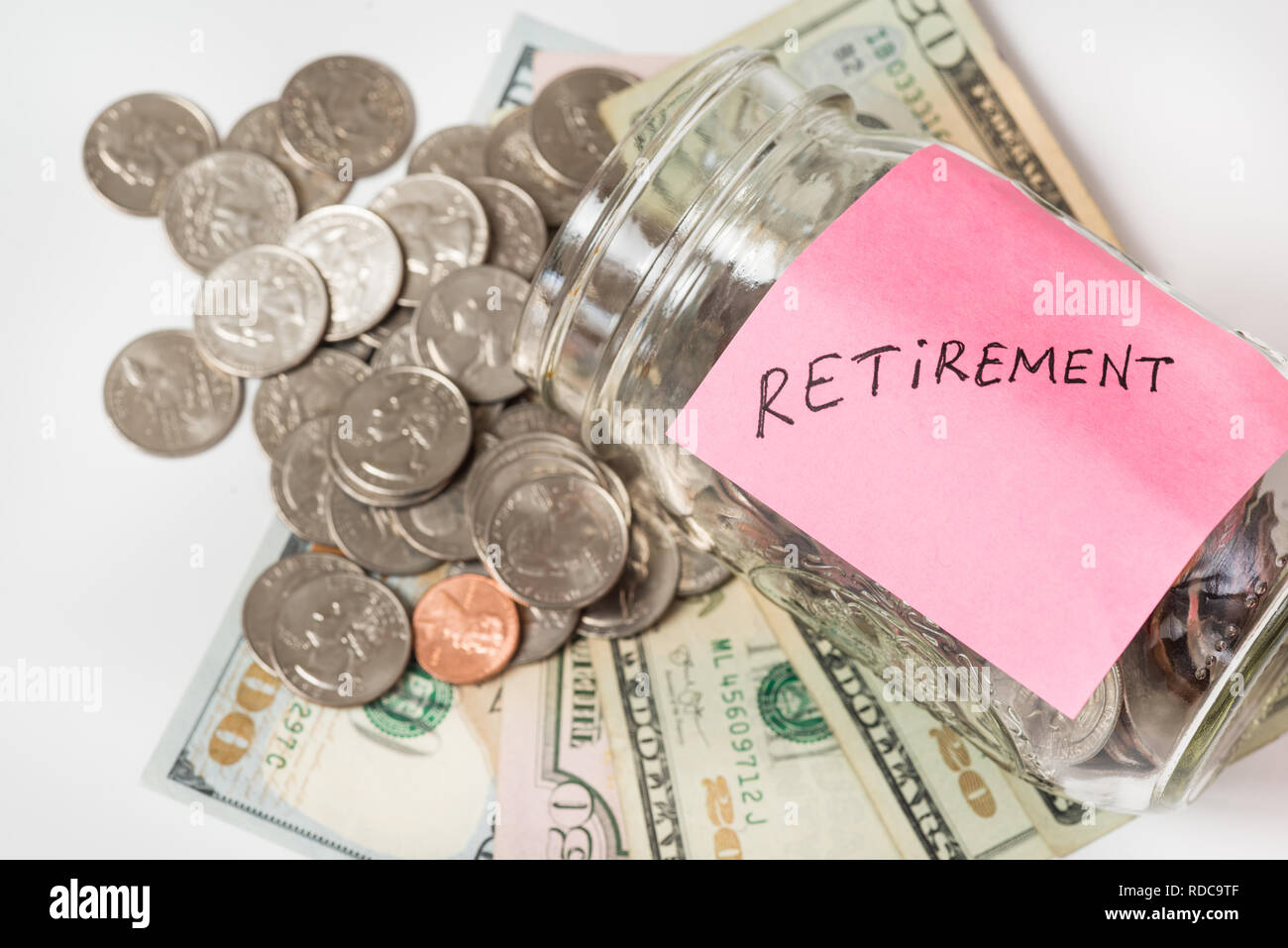 Concept de la retraite avec un pot d'argent Banque D'Images