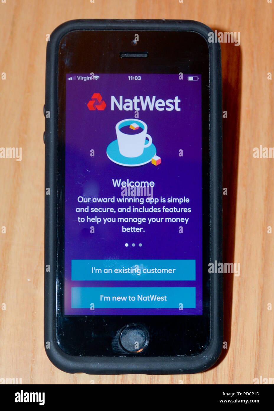 La Banque Natwest application sur smart phone Banque D'Images