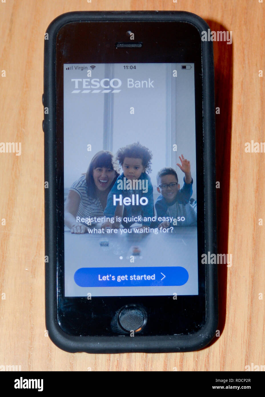L'application banque Tesco sur smart phone Banque D'Images