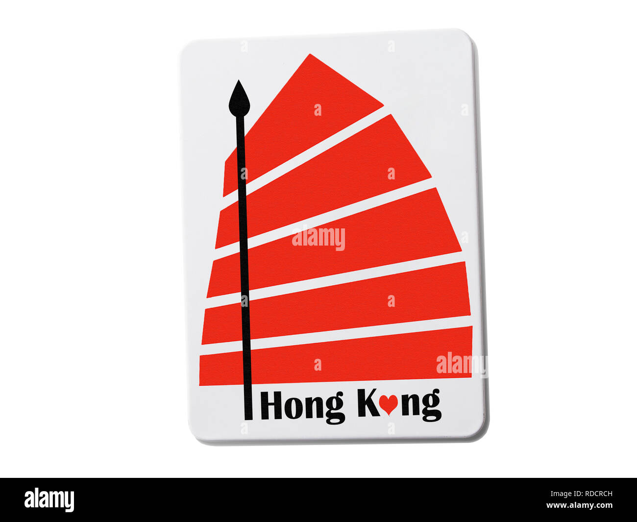 Hong Kong (Chine) aimant de réfrigérateur souvenir isolé sur fond blanc Banque D'Images