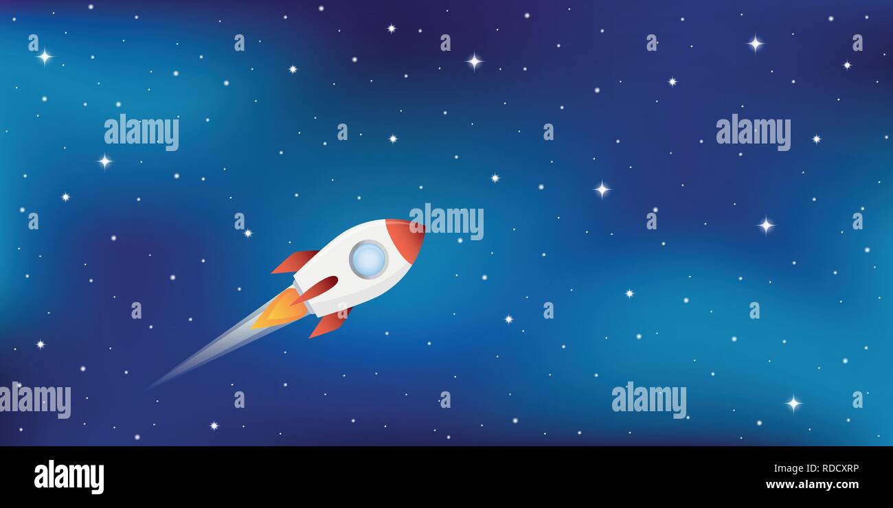 Fusée dans l'espace étoilé illustration vecteur EPS10 Illustration de Vecteur