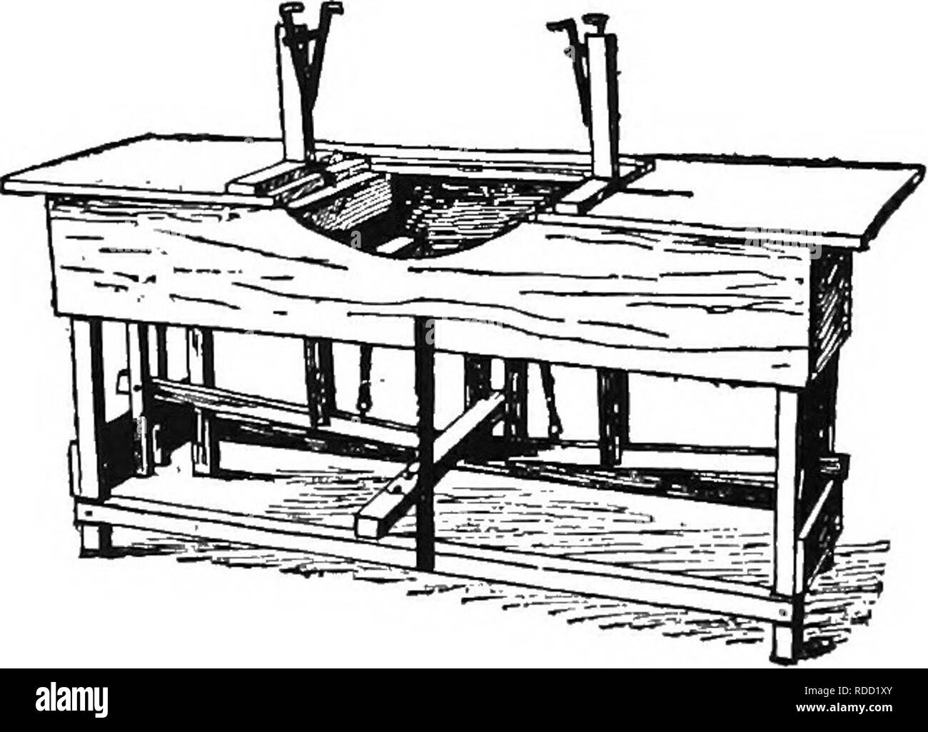 . Fruit marketing moderne : un traité complet couvrant la récolte, le conditionnement, le stockage, le transport et la vente de fruits . Commerce de fruits. Fig. 71a.-BOX TRESS UTILISÉS AU CANADA. Dans d'autres cas, chaque croître- er possède sa propre maison d'emballage -et l'organisation envoie un corps de packers pour faire le travail pour lui. Dans ce cas, le producteur s'attend à ce que je t o fournir toutes les boîtes et les matériaux d'enveloppement- ping, à la qualité des fruits, et quand, tout est prêt, il notifie à l'organisation et ils ont ensuite organiser pour emballer la fruit. Un équipage de packers se compose de quatre hommes sous la supervision d'un contremaître. E Banque D'Images