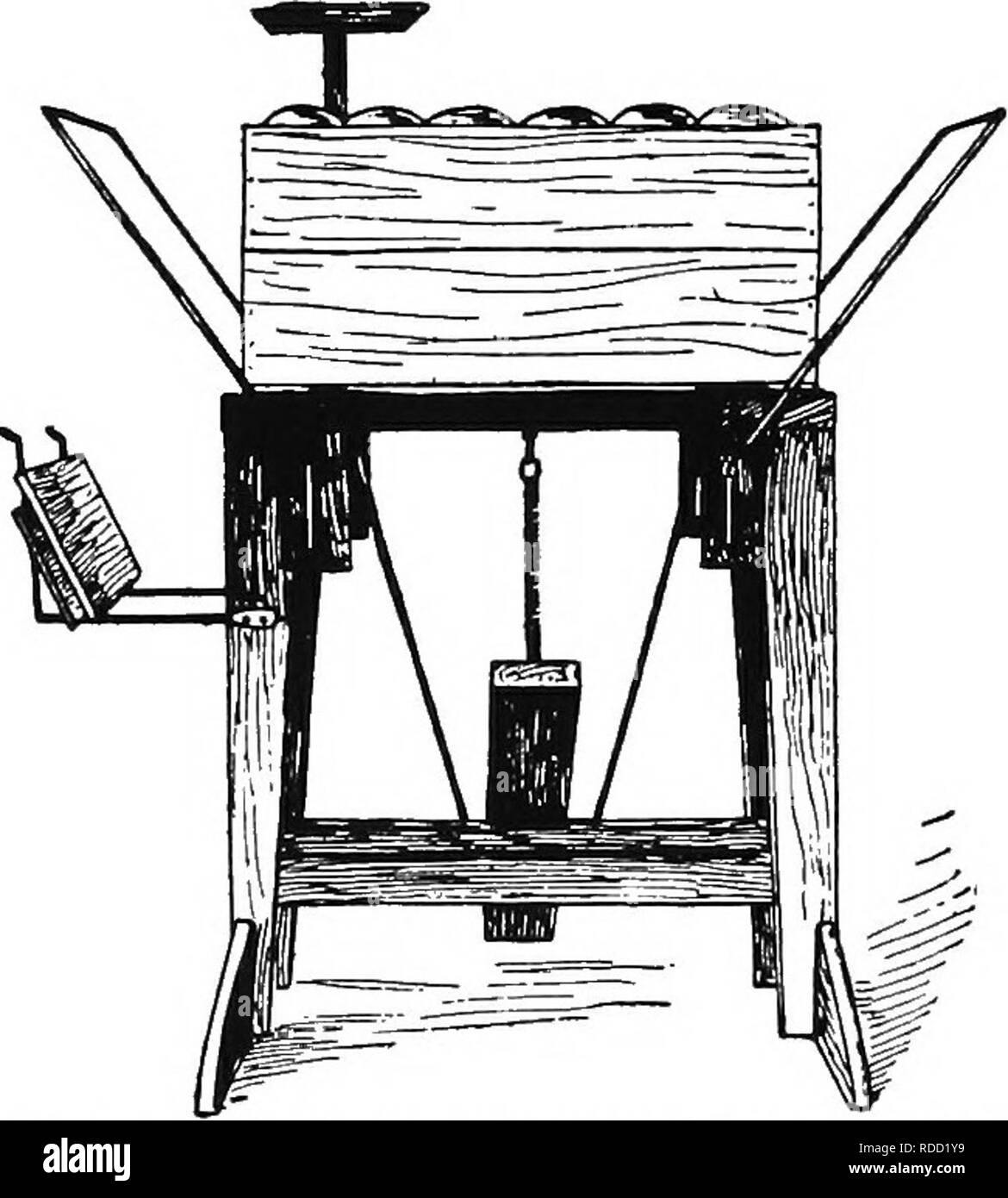 . Fruit marketing moderne : un traité complet couvrant la récolte, le conditionnement, le stockage, le transport et la vente de fruits . Commerce de fruits. FRUIT MARKETING MODERNE. Fig. 71a.-BOX TRESS UTILISÉS AU CANADA. Dans d'autres cas, chaque croître- er possède sa propre maison d'emballage -et l'organisation envoie un corps de packers pour faire le travail pour lui. Dans ce cas, le producteur s'attend à ce que je t o fournir toutes les boîtes et les matériaux d'enveloppement- ping, à la qualité des fruits, et quand, tout est prêt, il notifie à l'organisation et ils ont ensuite organiser pour emballer la fruit. Un équipage de packers se compose de quatre hommes sous la supe Banque D'Images