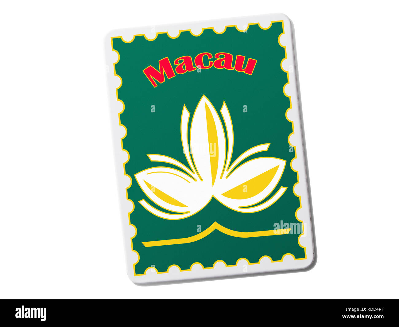 Macao (Chine) aimant de réfrigérateur souvenir isolé sur fond blanc Banque D'Images