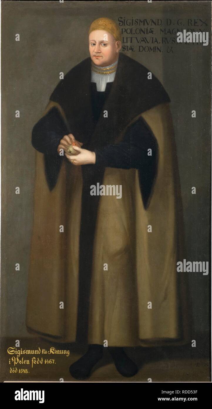 Portrait de Sigismond de Pologne (1467-1548). Musée : Nationalmuseum de Stockholm. Auteur : DAVID FRUMERIE. Banque D'Images