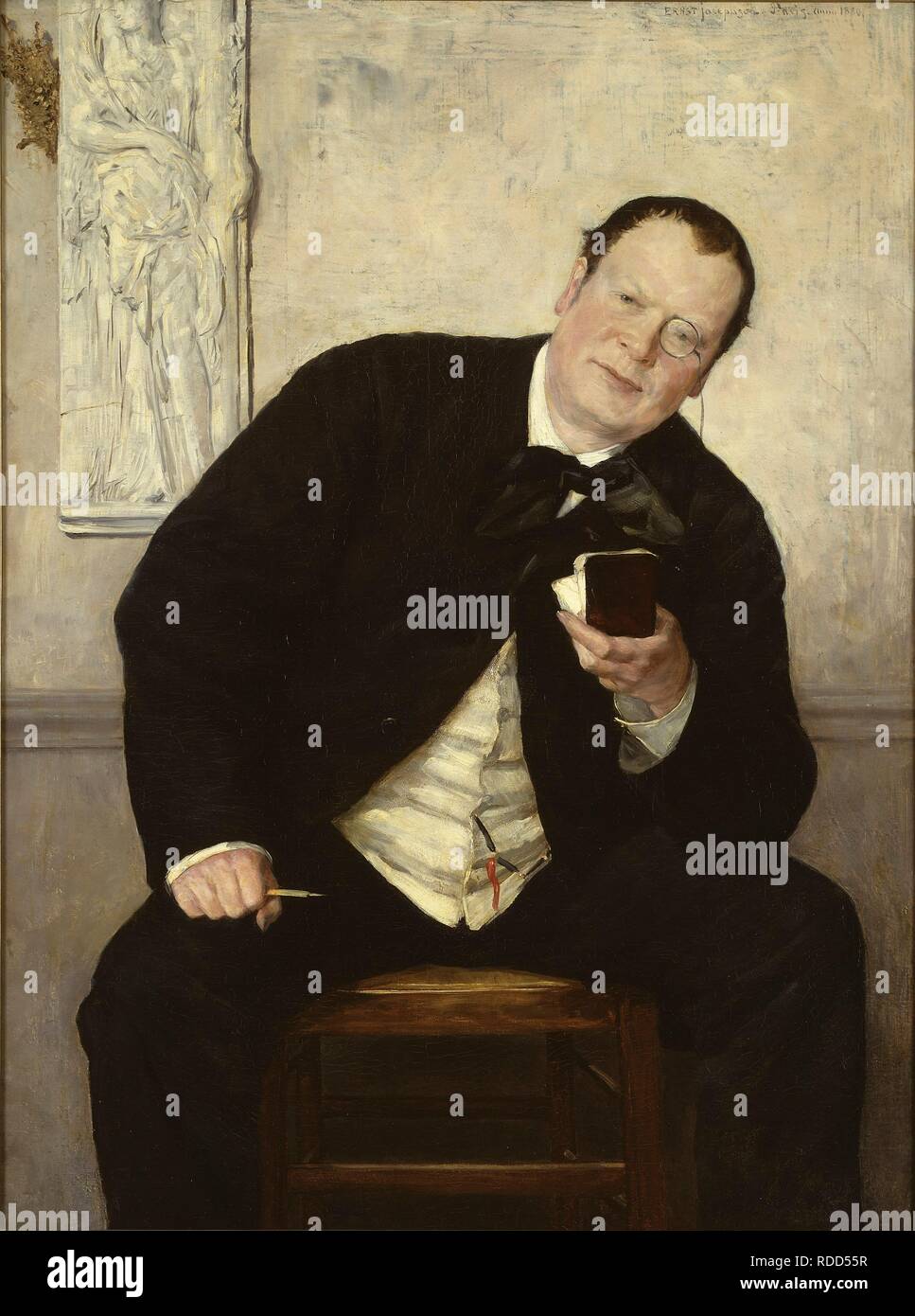 Portrait de la journaliste Godfrey Renholm. Musée : Nationalmuseum de Stockholm. Auteur : JOSEPHSON, ERNST. Banque D'Images