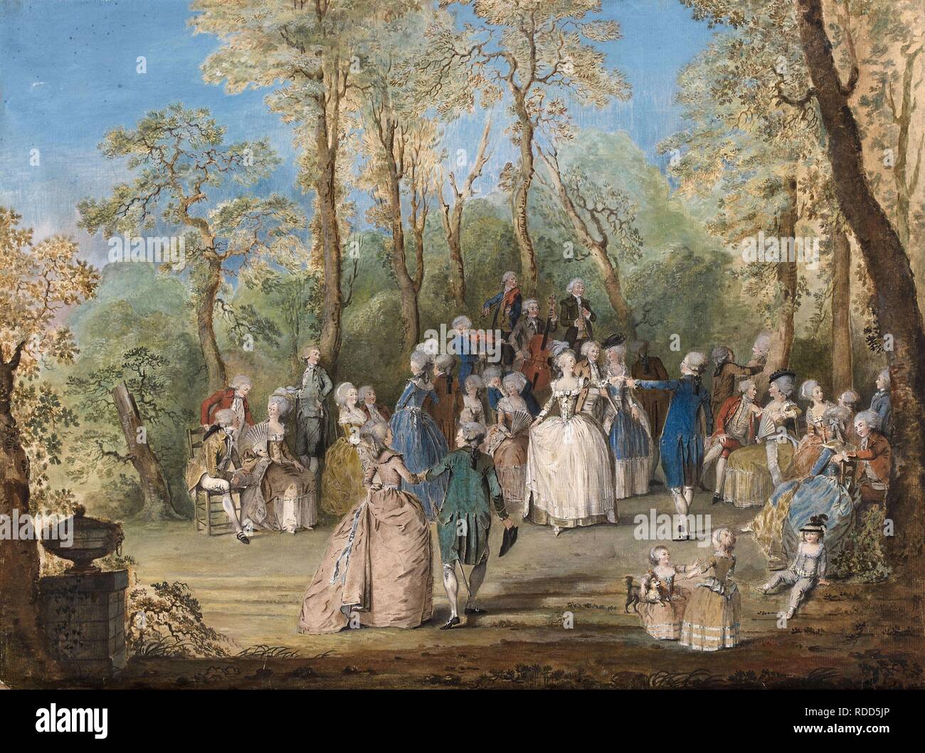 Le cadre bucolique de la danse. Musée : collection privée. Auteur : Le Guay, Charles-Etienne. Banque D'Images